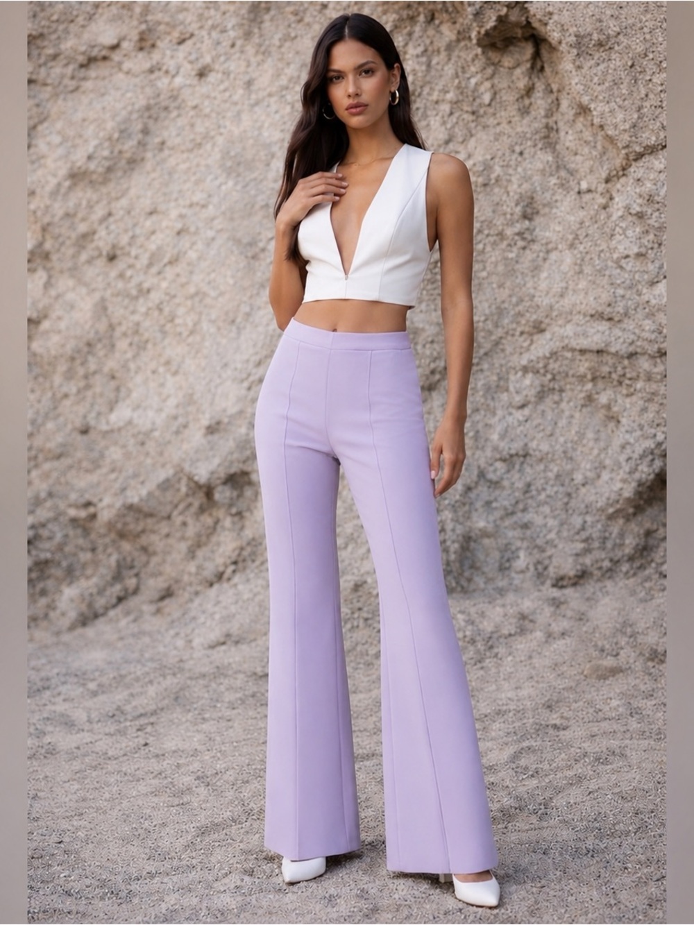 7 For All Mankind Lavender Boot Flare Pants NWOT